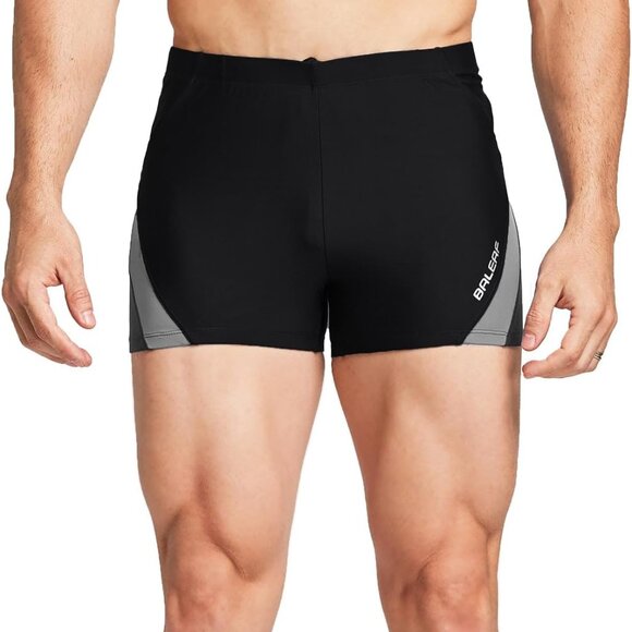 Men's Square Leg Athletic Swim Jammers Durable Training Splice Team Swimsuit